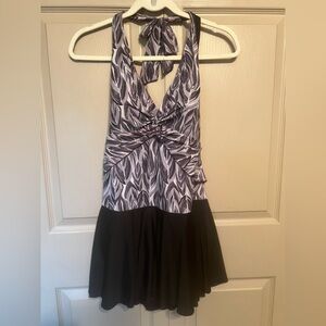 Jaclyn Smith Black and White One Piece Swimsuit